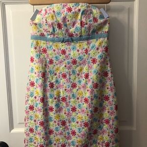 Vintage Lily Pulitzer strapless embroidered dress